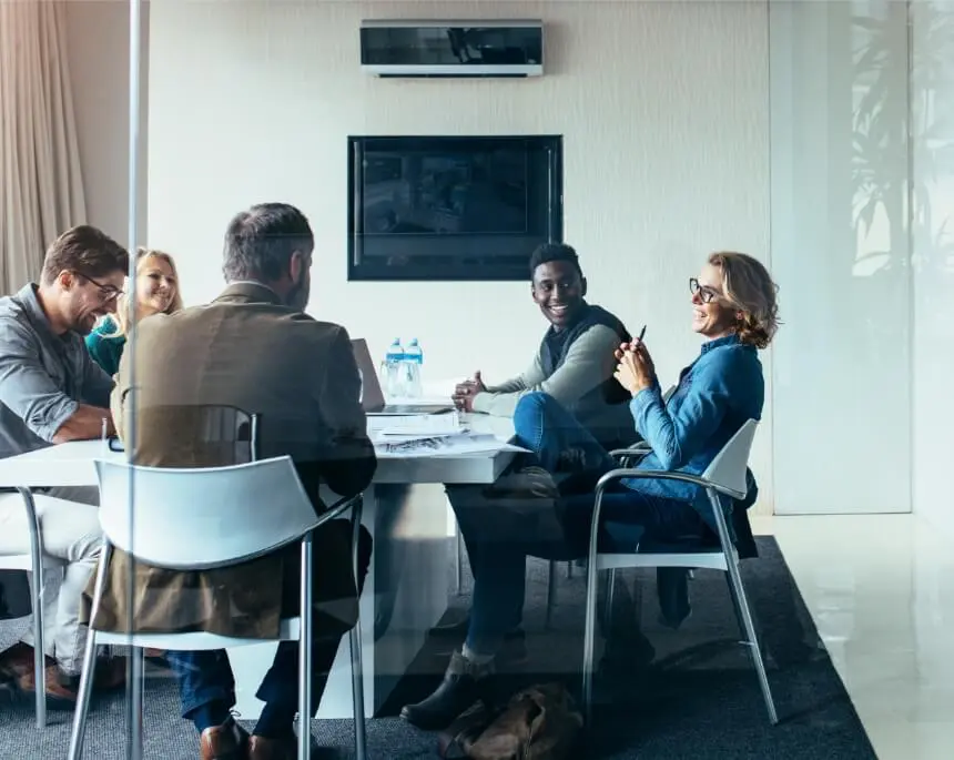 Team in meeting
